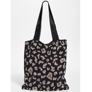 Retrofete sequin tote bag leopard with tags